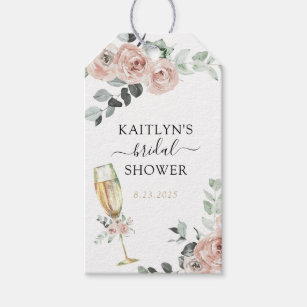 Brunch and Bubbly Floral Bridal Shower Gift Tags