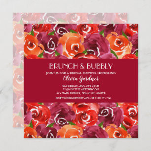Brunch and Bubbly Floral Bridal Shower Invitations
