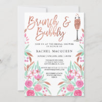 Brunch and Bubbly Floral Glitter Bridal Shower