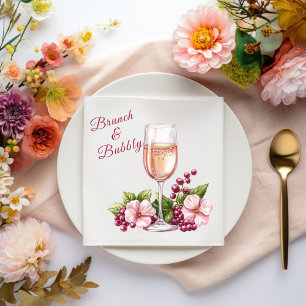 Brunch and Bubbly Floral Napkin