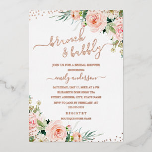 Brunch And Bubbly Floral ROSE GOLD Bridal Shower