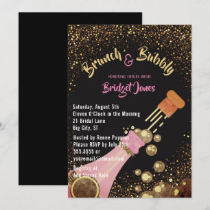 Brunch and Bubbly Glitter Bridal Shower Invitation