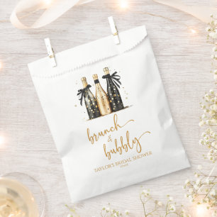 Brunch and Bubbly Gold Champagne Bridal Shower Favour Bag