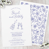 Brunch and Bubbly Hand Drawn Doodle Bridal Shower