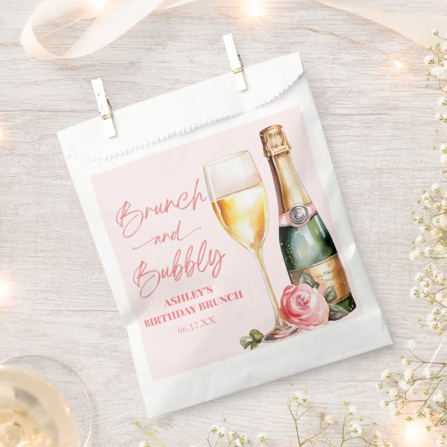 Brunch and Bubbly Mimosa Champagne Birthday Brunch Favour Bag (Clipped)