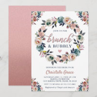 Brunch and Bubbly Navy Dusty Pink Bridal Shower