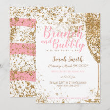 Brunch and Bubbly pink stripes glitter