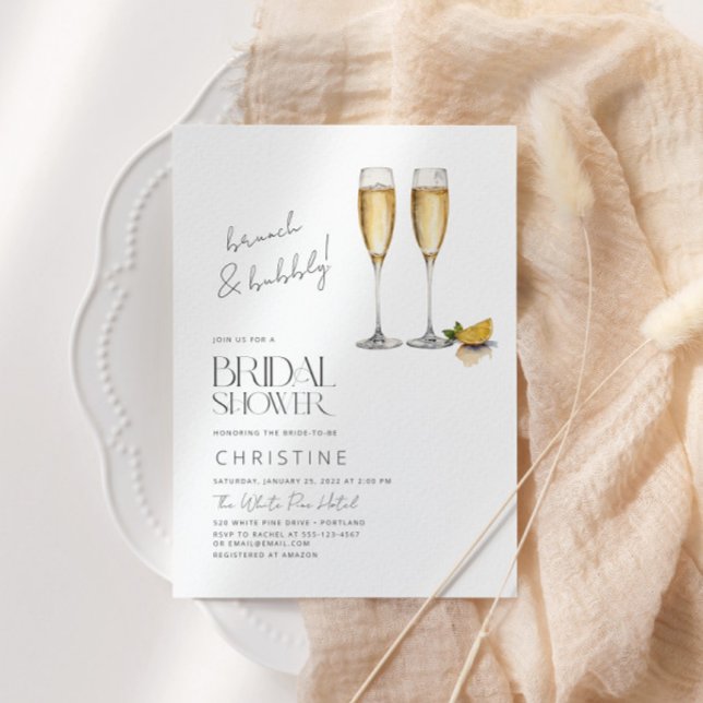 Brunch And Bubbly Sparkle Bridal Shower Invitation (Creator Uploaded)