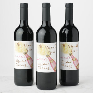 Brunch and Bubbly Sparkling Wine gold Bridal Showe Label