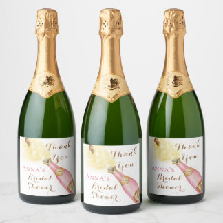 Brunch and Bubbly Sparkling Wine gold Bridal Showe Label