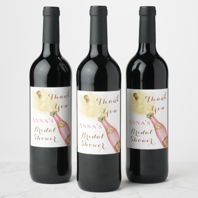 Brunch and Bubbly Sparkling Wine gold Bridal Showe Wine Label (Bottles)