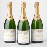 Brunch and Bubbly Sparkling Wine Label - Gold Text<br><div class="desc">Perfect Way to Celebrate the Bride to Be!</div>