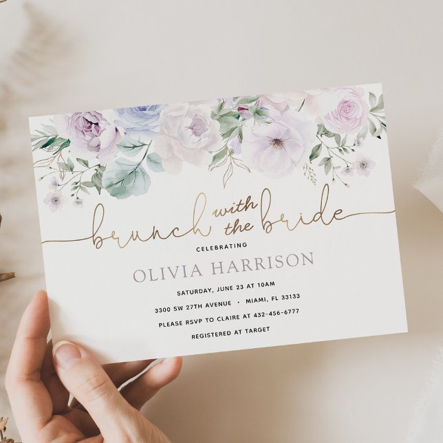Brunch avec la mariée Gold Shower Invitation (Créateur téléchargé)