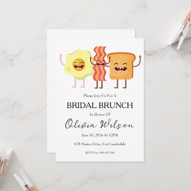 brunch avec les invitations pour le brunch de la m (Devant/Arrière en situation)