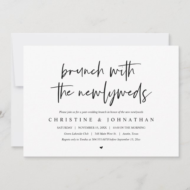 Brunch avec les jeunes mariés, invitation après le (Devant)