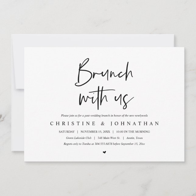 Brunch avec les jeunes mariés, invitation après ma (Devant)