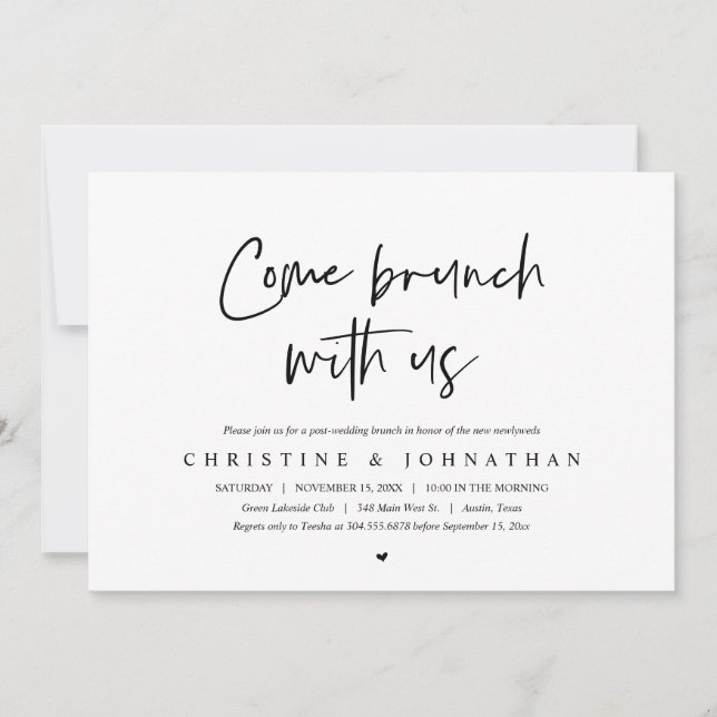Brunch avec les jeunes mariés, invitation après ma (Devant)