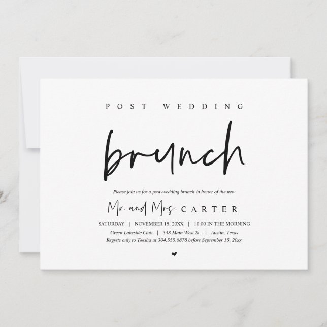 Brunch avec les jeunes mariés, invitation post-mar (Devant)