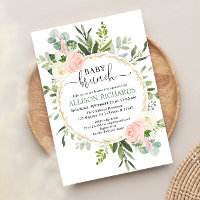 Brunch baby shower girl, Eucalyptus pink gold