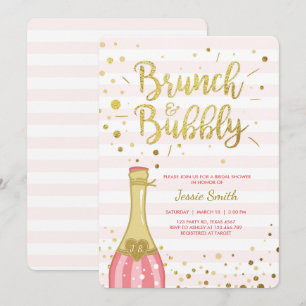 Brunch & Bbly Invitation à la douche nuptiale Pink