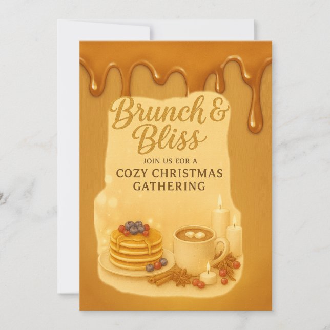 Brunch & Bliss Cozy Christmas Gathering Invitation (Front)