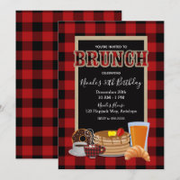 Brunch Breakfast Rustic Red Black Buffalo Plaid