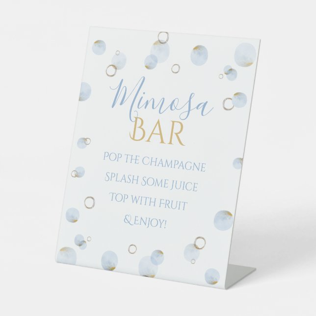 Brunch Bubbly and Baby Shower Mimosa  Pedestal Sign (Front)