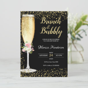 Brunch & Bubbly Anniversaire Floral Invitation