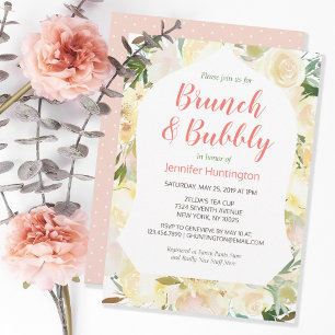 Brunch & Bubbly Boho Bridal Shower Invitation
