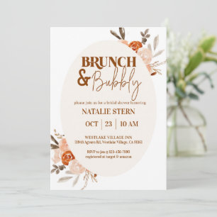 Brunch & Bubbly, Bridal Shower, Floral Bridal Invitation