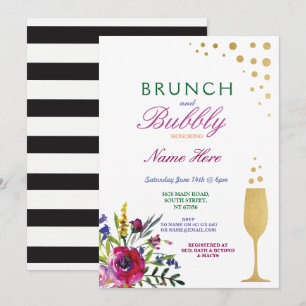 Brunch & Bubbly Bridal Shower Floral Invite