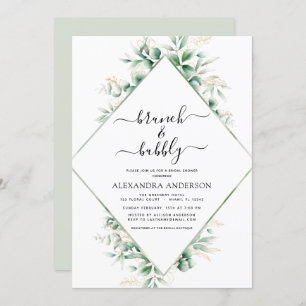 Brunch & Bubbly Bridal Shower Greenery Invitation