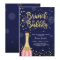 Brunch & Bubbly Bridal shower invitation Navy Gold