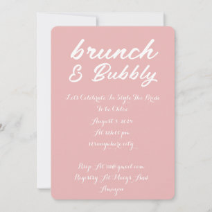 BRUNCH & BUBBLY BRIDAL SHOWER INVITATION PINK 