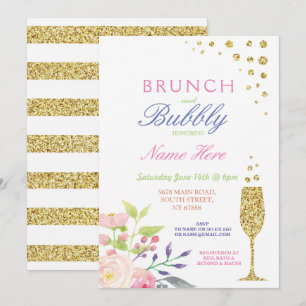 Brunch & Bubbly Bridal Shower Sweet Floral Invite