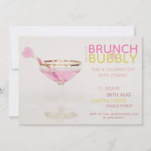 BRUNCH BUBBLY Bridesmaids Luncheon Brunch Cocktail Invitation