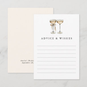 Brunch & Bubbly Champagne Bridal Shower Advice Card