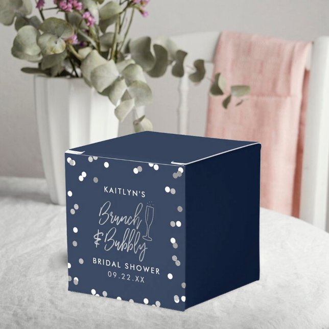 Brunch & Bubbly Confetti Bridal Shower Favor Box (Creator Uploaded)