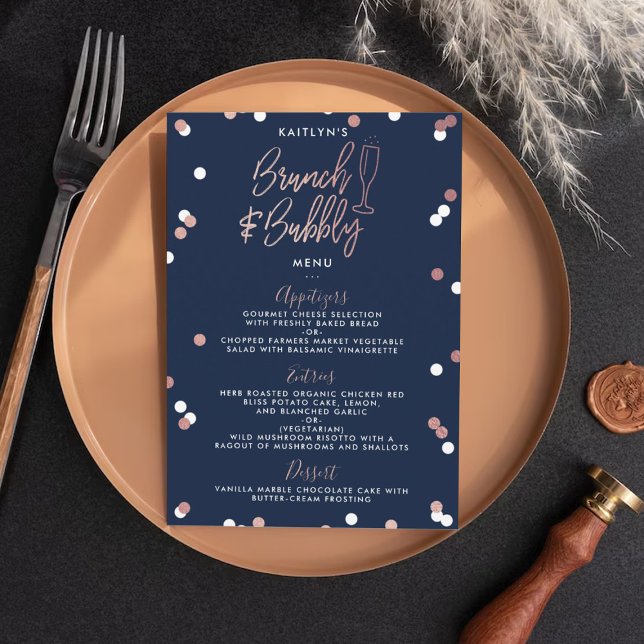 Brunch & Bubbly Confetti Bridal Shower Menu (Creator Uploaded)