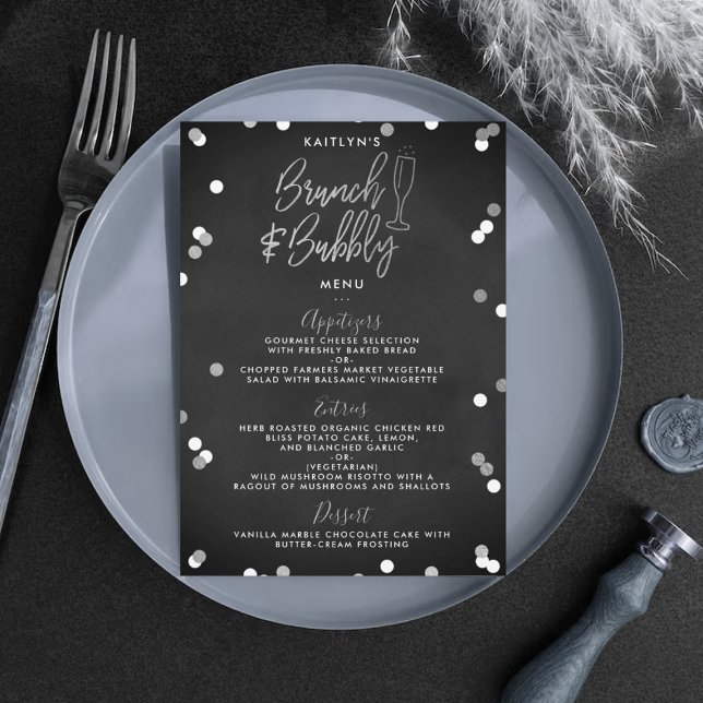 Brunch & Bubbly Confetti Bridal Shower Menu (Creator Uploaded)