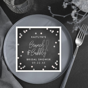 Brunch & Bubbly Confetti Bridal Shower Napkin