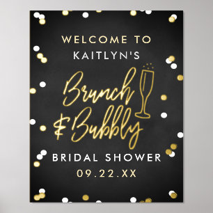 Brunch & Bubbly Confetti Bridal Shower Welcome Foil Prints
