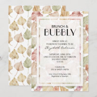 Brunch Bubbly Dried Leaves Bridal Shower