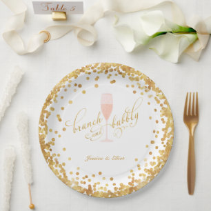 Brunch & Bubbly Engagement   Bachelorette   Shower Paper Plate