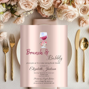  Brunch & Bubbly Floral Glass Drips  Invitation