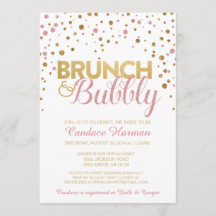 Brunch & Bubbly Glitter Bridal Shower Invitation