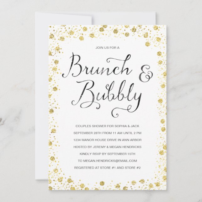 Brunch & Bubbly | Invitation de douche Couples (Devant)