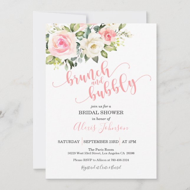 Brunch & Bubbly Invitation de douche nuptiale (Devant)