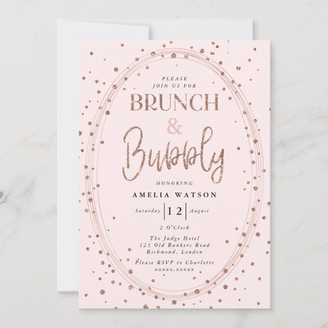 Brunch & Bubbly Invitation de douche nuptiale (Devant)