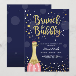 Brunch & Bubbly invitation de douche nuptiale Mari